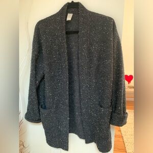 Chunky Black Knit Sweater Pockets Size Small